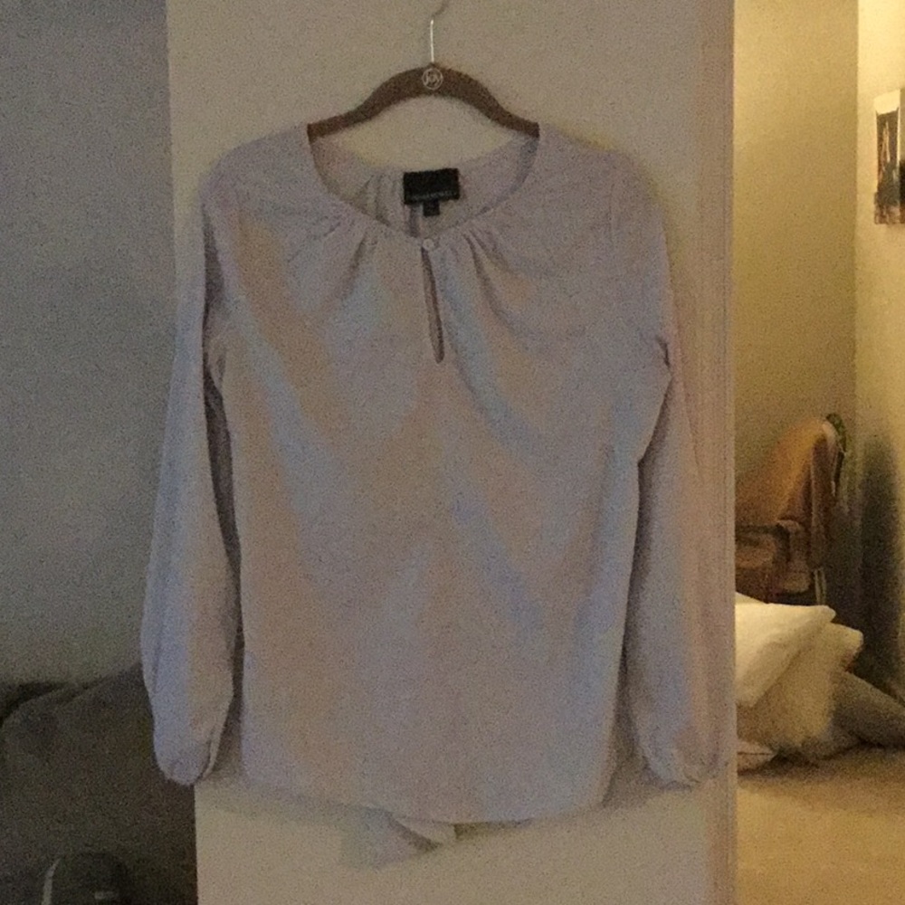 Cynthia rowley grey blouse with gold detail